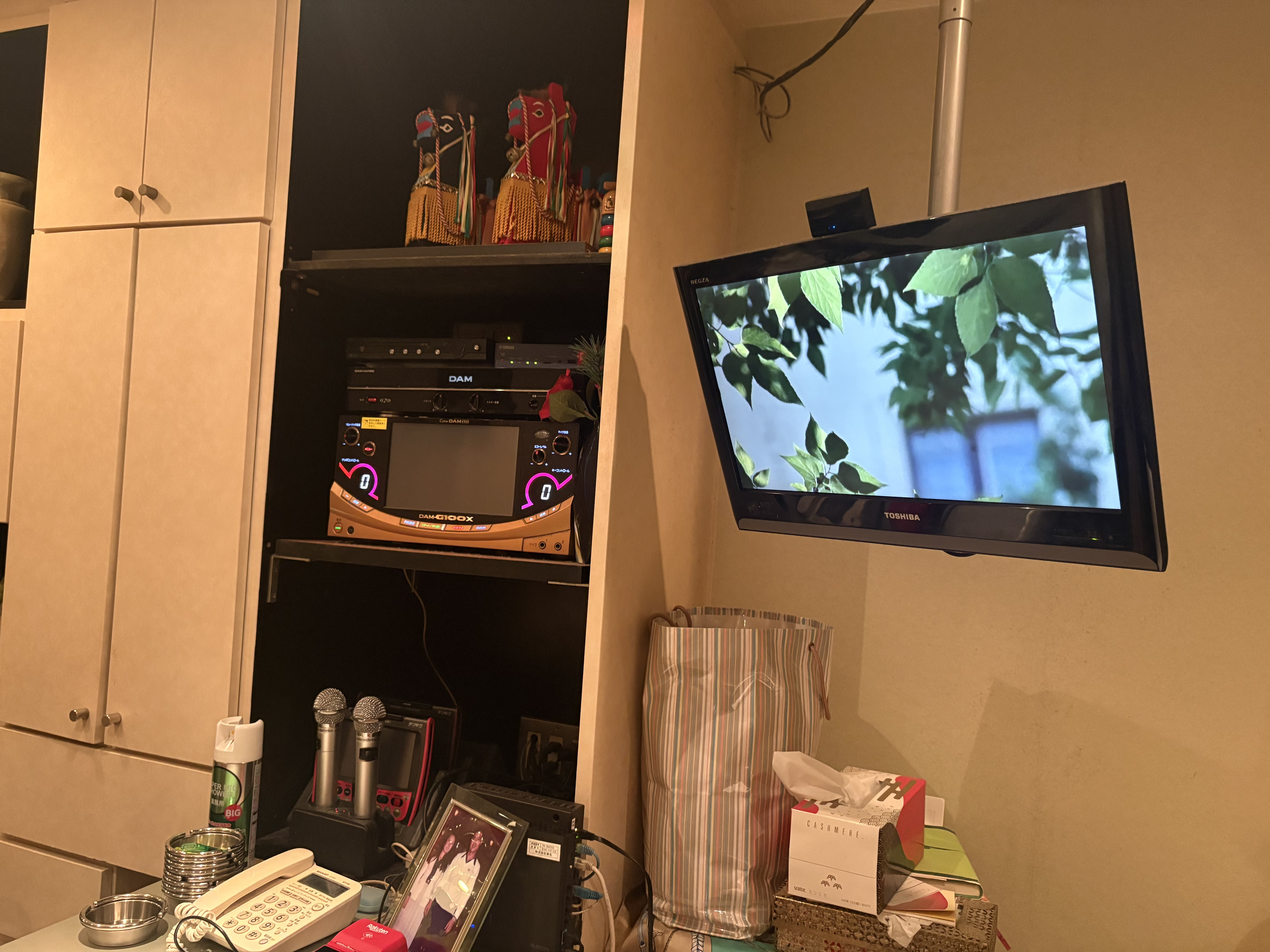 店内のカラオケ設備